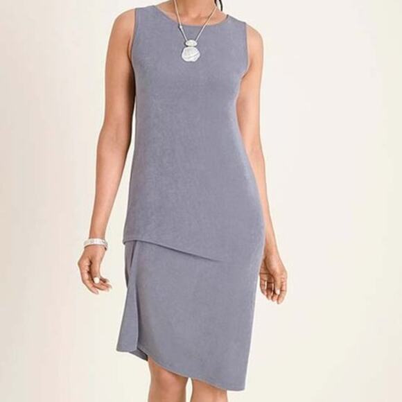 Chico's Dresses & Skirts - nwt CHICO'S carbon drape front sleeveless wrinkle free travel dress